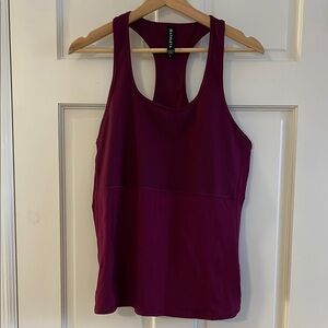 Athleta Rib Tank with zippered pocket Sz Lg